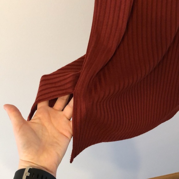 NINE WEST Rib Crewneck Sleeveless Terracotta Midi Dress NWT - Picture 7 of 9